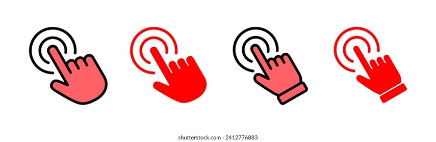 Hand click icon set illustration. pointer sign and symbol. hand cursor icon