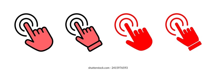 Hand click icon set illustration. pointer sign and symbol. hand cursor icon