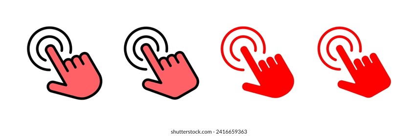 Hand click icon set illustration. pointer sign and symbol. hand cursor icon