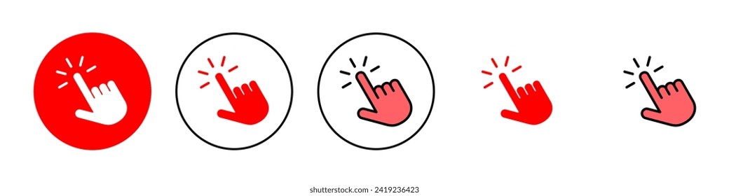 Hand click icon set illustration. pointer sign and symbol. hand cursor icon