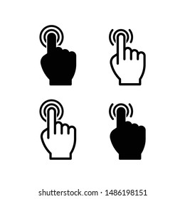 Hand click icon set on white background