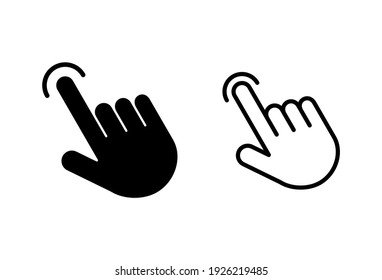 Hand Click Icon Set. Pointer Icon Vector. Hand Cursor Icon Vector