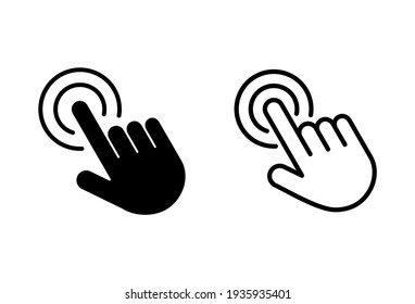 Hand click icon set. pointer icon vector. hand cursor icon vector