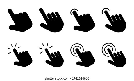 Hand click icon set. pointer icon vector. hand cursor icon vector