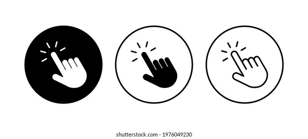 Hand click icon set. pointer icon vector. hand cursor icon vector