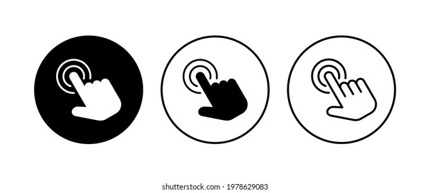 Hand click icon set. pointer icon vector. hand cursor icon vector