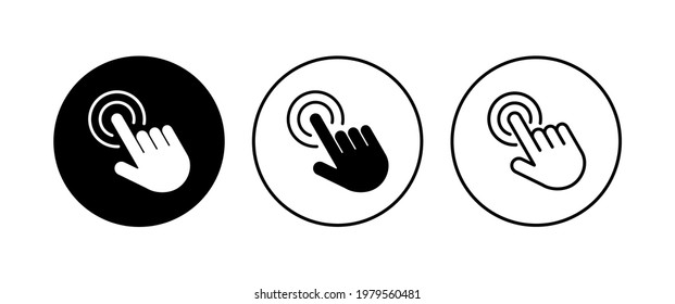 Hand click icon set. pointer icon vector. hand cursor icon vector