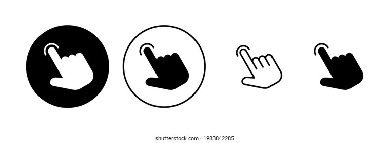 Hand click icon set. pointer icon vector. hand cursor icon vector