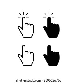 Hand click icon set. pointer icon vectors. hand cursor icon vectors
