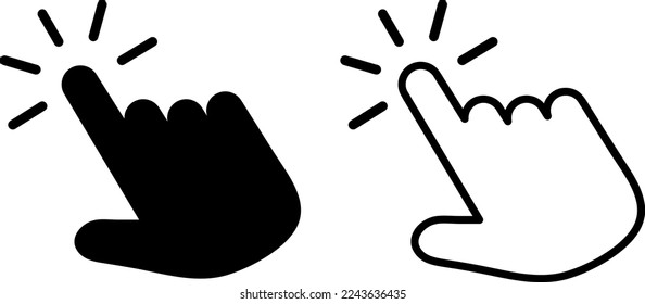 Hand click icon set. pointer icon vectors. hand cursor icon vectors on white background..eps
