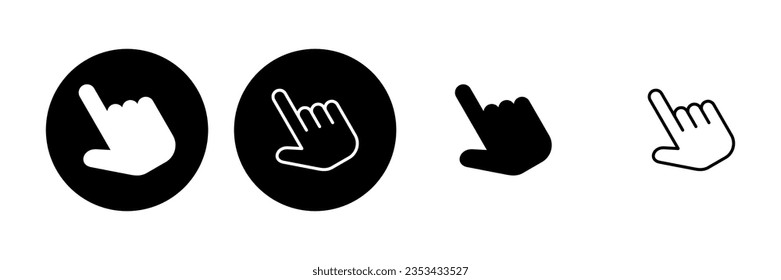 Hand click icon set. pointer icon vector. hand cursor icon vector