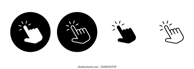 Hand click icon set. pointer icon vector. hand cursor icon vector