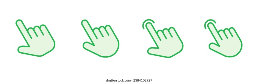 Hand click icon set. pointer icon vector. hand cursor icon vector