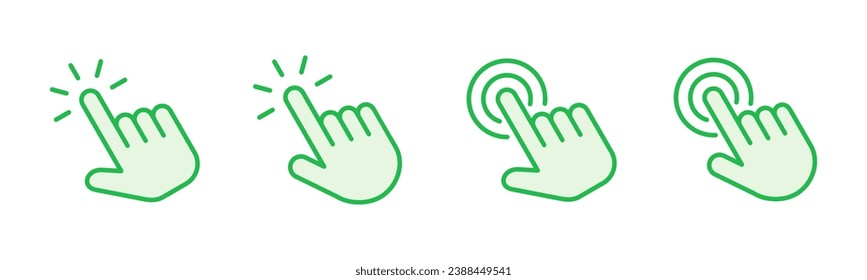 Hand click icon set. pointer icon vector. hand cursor icon vector