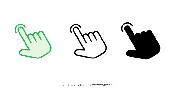 Hand click icon set. pointer icon vector. hand cursor icon vector