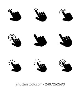 Hand click icon set. pointer icon vector. hand cursor icon vector