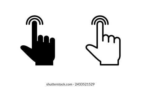 Hand click icon set. pointer icon vector. hand cursor icon vector