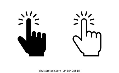 Hand click icon set. pointer icon vector. hand cursor icon vector