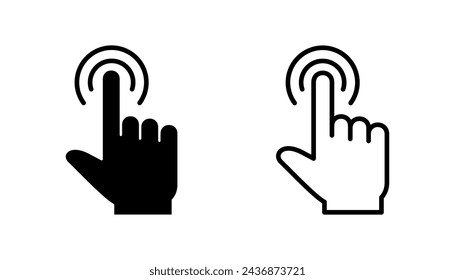 Hand click icon set. pointer icon vector. hand cursor icon vector