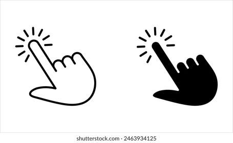 Hand click icon set. pointer icon vector. touch screen symbol on white background 