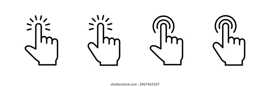 Hand click icon set. pointer icon vector. hand cursor icon vector