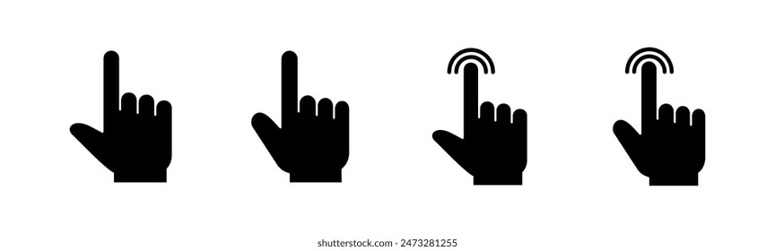Hand click icon set. pointer icon vector. hand cursor icon vector