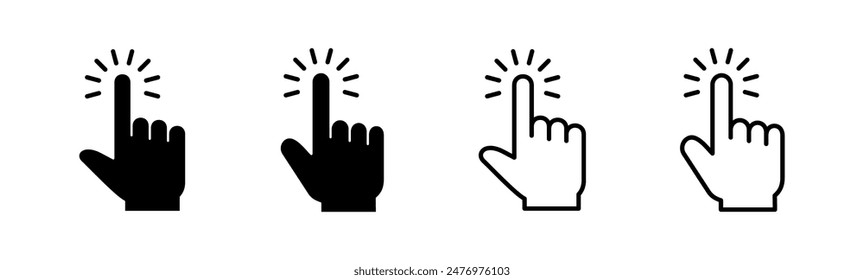 Hand click icon set. pointer icon vector. hand cursor icon vector