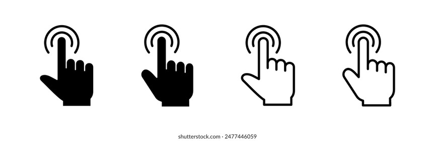 Hand click icon set. pointer icon vector. hand cursor icon vector