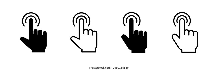 Hand click icon set. pointer icon vector. hand cursor icon vector