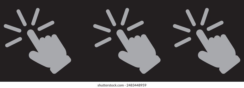 Hand click icon set. pointer icon vector. hand cursor icon vector