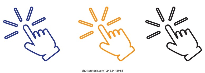 Hand click icon set. pointer icon vector. hand cursor icon vector