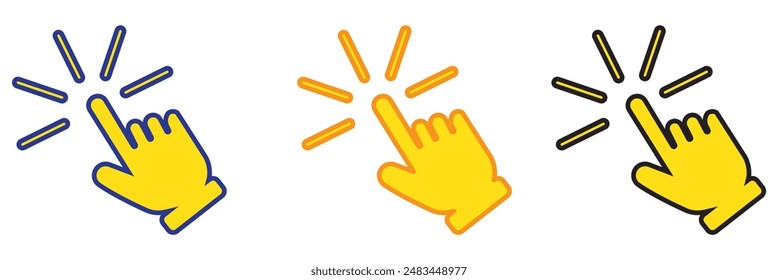 Hand click icon set. pointer icon vector. hand cursor icon vector
