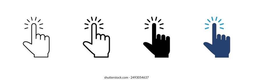 Hand click icon set. pointer icon vector. hand cursor icon vector