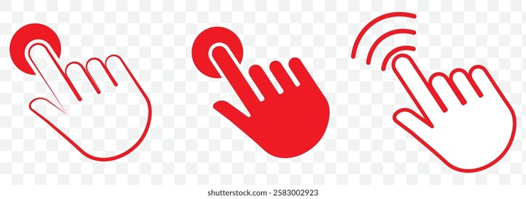 Hand click icon set. pointer icon vector. hand cursor icon vector. Eps 10.