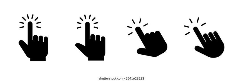 Hand click icon set. pointer icon vector. hand cursor icon vector