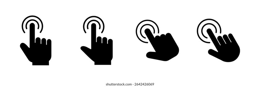 Hand click icon set. pointer icon vector. hand cursor icon vector