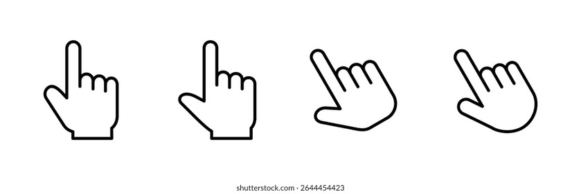 Hand click icon set. pointer icon vector. hand cursor icon vector