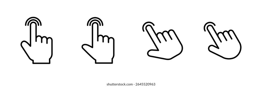 Hand click icon set. pointer icon vector. hand cursor icon vector