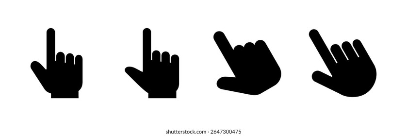 Hand click icon set. pointer icon vector. hand cursor icon vector