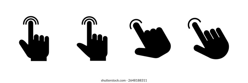 Hand click icon set. pointer icon vector. hand cursor icon vector