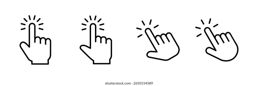 Hand click icon set. pointer icon vector. hand cursor icon vector