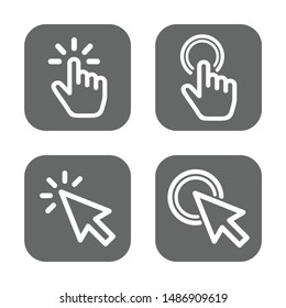 Hand click icon set vector eps 10