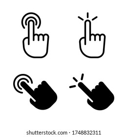 Hand click icon set. Vector graphic illustration. Suitable for website design, logo, app, template, and ui. EPS 10.