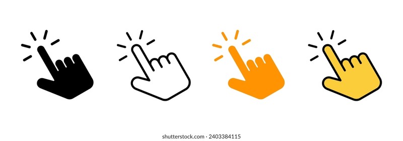 Hand click icon set  vector. pointer sign and symbol. hand cursor icon