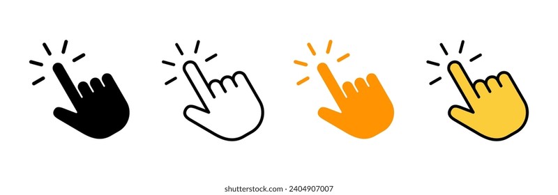 Hand click icon set  vector. pointer sign and symbol. hand cursor icon