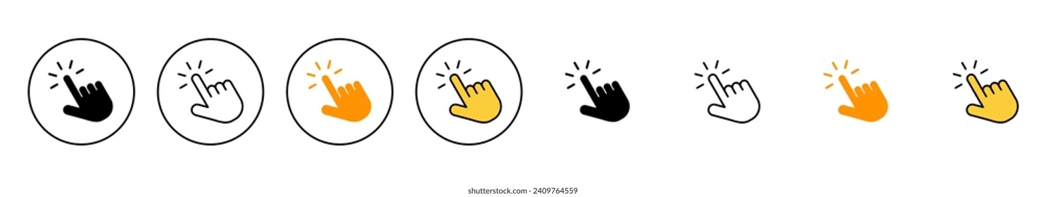 Hand click icon set  vector. pointer sign and symbol. hand cursor icon