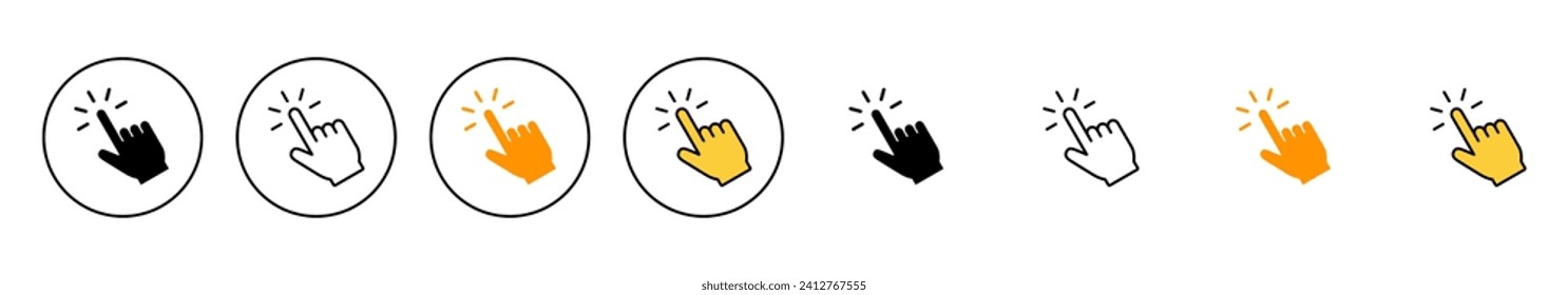 Hand click icon set  vector. pointer sign and symbol. hand cursor icon