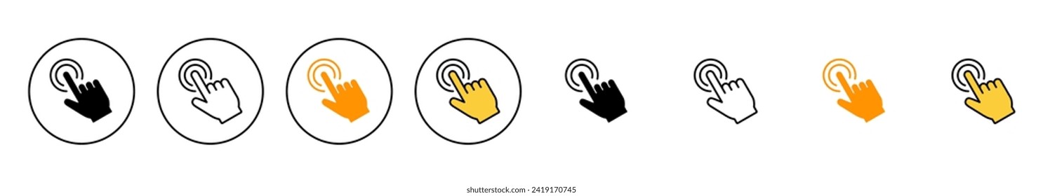 Hand click icon set  vector. pointer sign and symbol. hand cursor icon