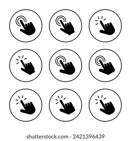 Hand click icon set  vector. pointer sign and symbol. hand cursor icon