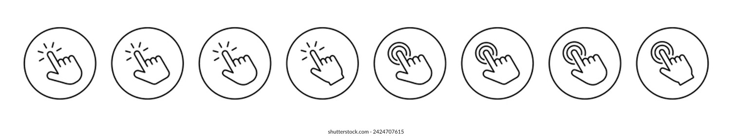 Hand click icon set  vector. pointer sign and symbol. hand cursor icon